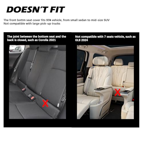Rear Bottom Seat Cover for Cars, 1-Pack Luxury Faux Leather Back Bench Car Bottom Seat Cover Auto Seat Cushion, Anti-Slip, Waterproof, Universal Fit, Black - color: Rear Seat - Black