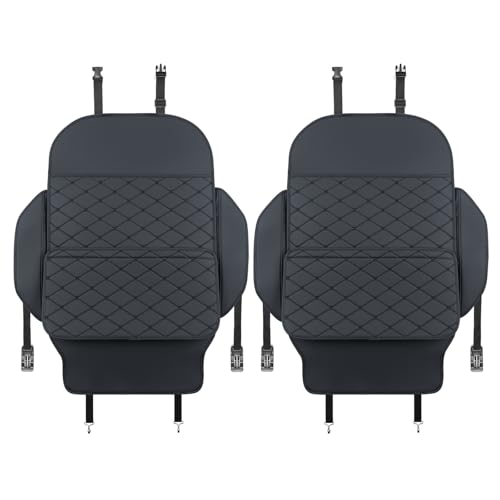 TAIKOO Seat Back Protector + Large Capacity Pocket Storage Organizer,Preventing the Impact of Children Stepping on the Seat Backrest (Black) - color: Black
