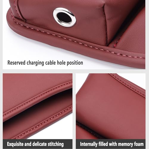Universal Fit Premium Leather Car Seat Gap Filler Organizer, Center Console Organizer for Car SUV Truck (Burgundy,2 Pack) - color: Burgundy,2 Pack