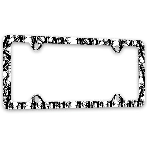 Plant Stem Spines License Plate Frame Rose Roots Floral Art License Plate Holders Funny Auto Accessory Bracket Stainless Steel License Plate Frames with Screws for Women Men 6x12 Inch 4 Holes - color: Plant Stem Spines