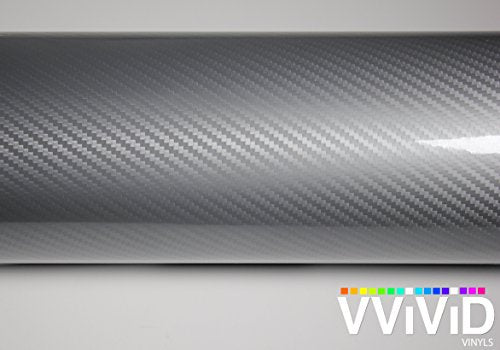 VVIVID Epoxy High Gloss Carbon Vinyl Automotive Wrap Film DIY Easy to Install No Mess (1ft x 5ft, Silver) - color: Silver, size: 1ft x 5ft