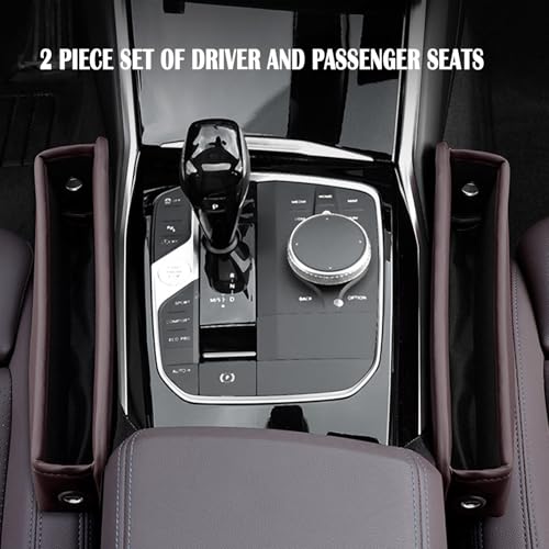 2 Pack Universal Fit Car Gap Filler, Premium Leather Seat Gap Filler Organizer, Car SUV Truck Essentials (Brown 2 pack) - color: Brown (2 pack)