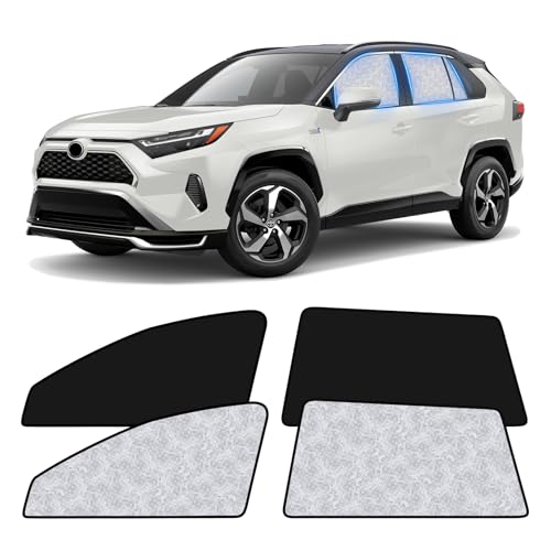 ZATOOTO Car Window Shades for Toyota RAV4 2019-2024, 4 Pcs Magnetic Car Window Covers, 100% UV Protection Foldable Privacy Curtains Side Window Sun Shade for Baby Breastfeeding Sleeping Camping - color: Toyota RAV4 2019-2024