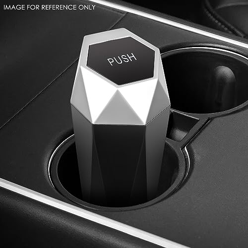 DNA Motoring Mini Car Auto Trash Can with Removable Lid, Leakproof Mini Garbage Bin for Automotive Home Office,Black/Silver,ZTL-OD-01-SL - color: Black / Silver, style: 1pc