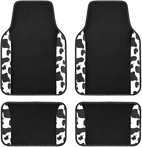 Flying Banner car seat Covers Protects Water Proof Faux Leather Carbon Fiber Fronts Rear Bench Covers (Cow Black, Full Set - Combo Pack) - color: Cow Black, size: Full Set -- Combo Pack