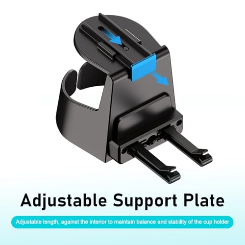 Car Cup Holder, Adjustable Car Cup Holder Expander for Air Vents, Multi-Function Auto Ashtray Mount Expander, Suitable for Vehicles with Horizontal Blade Vents (Black)
