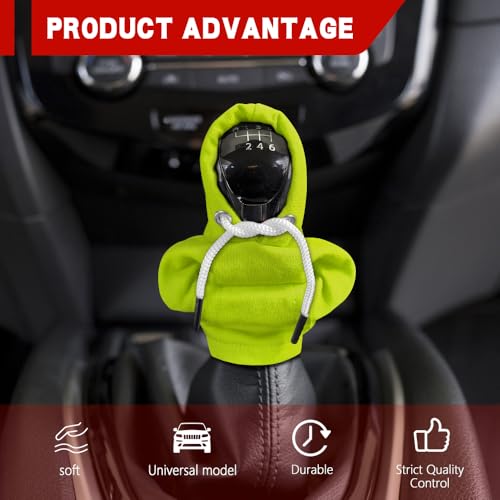 Gear Shift Hoodie, Shifter Hoodie, Funny Car Gear Shift Protector Cover, Automotive Interior Cute Gadgets Fashionable Mini Sweater Shifter Stick Knob Cover Universal for Most Vehicles (Green) - color: Green