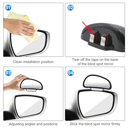 Blind Spot Mirror Adjustable 360 Degree Car Side Mirror, HD Glass Rear View Exterior Accessories Frame Thickness Less than 5MM for Car SUV (single mirror right) - style: single mirror right