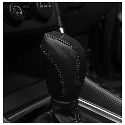 1pc Auto Car Gear Shift Handle Knob Cover Shift Lever PU Leather Protective Interior Accessories for Subaru Crosstrek 2018-2025(Black Stitches) - color: Black Stitches