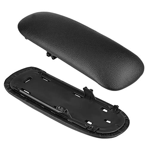 Qiilu Center Console,Artificial Leather & Plastic Black Center Console Armrest Lid Cover Pad for