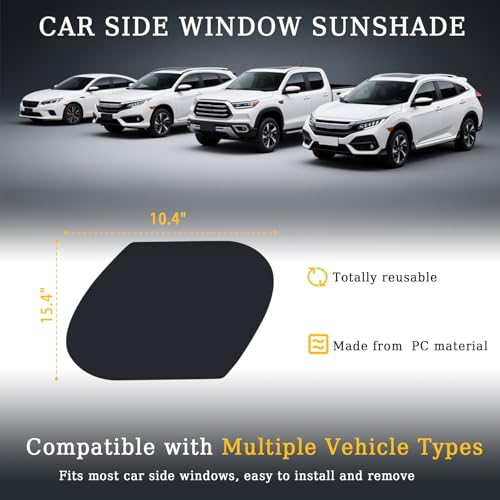 Car Window Shades(2Pack)-2026 New Upgrade Car Side Window Sunshade,Easy Install & Removable Car Window Shade for Baby,Universal Fit Design,UV Protection,Glare Shield