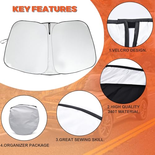 2026 Upgrade Front Windshield Sunshade fit for Nissan Rogue 2014-2020 Reflector Foldable Car Shade Automotive Windshield Sunshades for Nissan Rogue Windshield Sun Shade |Keeps Your Vehicle Cool| - size: Fit for Nissan Rogue 2014-2020