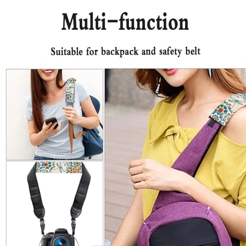 UNICEU Bohemian Floral Dragonfly 2 Piece Car Seat Belt Pads for Women Kids, Neoprene Soft Auto Seatbelt Shoulder Covers Vehicle Accessories, Universal - color: Boho Flower Dragonfly
