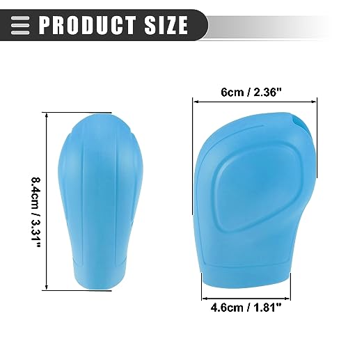 Motoforti Universal Car Gear Shift Cover Comfortable Handbrake Shifter Cover, Anti-Slip, Silicone, Blue, 2 Pcs - color: Blue