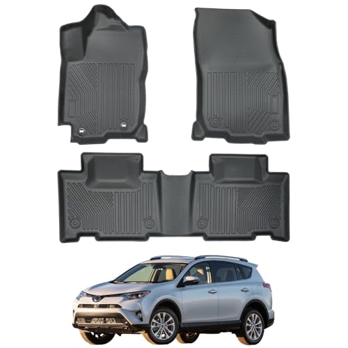 Car Floor Mats for 2013-2018 Toyota RAV4 Gasoline,All Weather Protection TPE Liners Accessories Custom Fit Waterproof Durable Wear-Resistant Odorless - size: 2013-2018 Rav4 Floor Mat