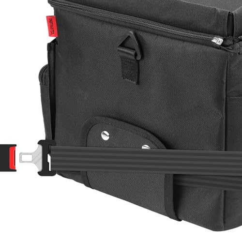 Waterproof Car Organizer with Lid, Car Cooler Bag with Cup Holder and Tissue Box