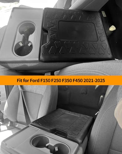 Armrest Cover Compatible with 2021-2025 Ford F150/F250/F350/F450 Center Console Cover TPE Waterproof Car Armrest Seat Box Pad - color: For 2021+