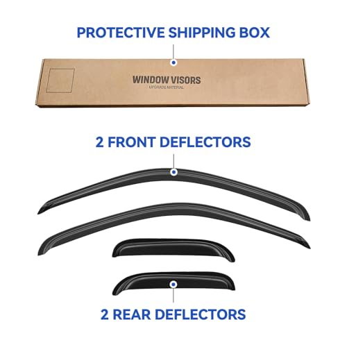 Window Visors Rain Guards Shield for 1995-2004 Toyota Tacoma Access Cab, Out-Channel Window Vent Wind Deflectors Visors Shades for 95-04 Tacoma Extended Cab - size: 1995-2004 Toyota Tacoma Access