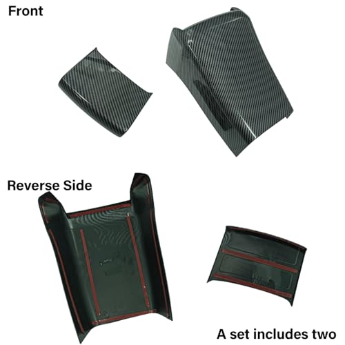 Car Armrest Box Cover Trim Decals Compatible with Honda Civic Accessories 10th Gen 2016 2017 2018 2019 2020 2021 ABS Carbon Fiber Style Interior(2 PCS) - color: Armrest Box Cover Trim