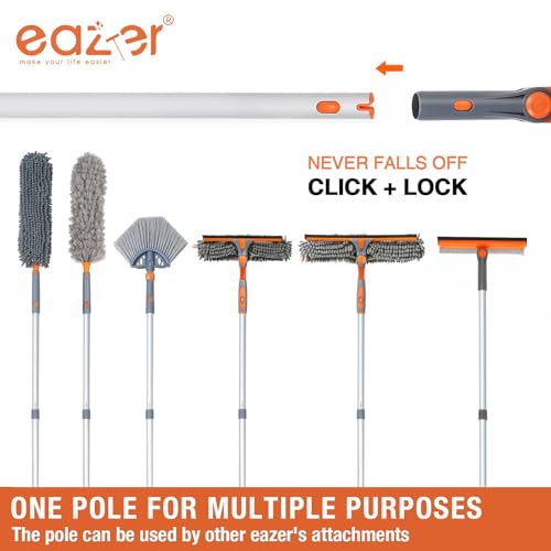 eazer Professional Window Squeegee, 2-in-1 Rotatable Squeegee for Window Cleaning Kit, Window Cleaner Tool, Window Washing Equipment Kit with Extension Pole (20''-30'') for Shower/Windshield - size: 20-30inch