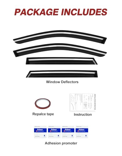 Outside-Mount Window Rain Guards Fit for Subaru Outback 2015 2016 2017 2018 2019, Extra Durable Window Visors Wind Deflector Dark Smoke Vent Shades Car Tape-on 4-pcs with Thicker - size: Fit for 2015-2019 Outback