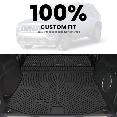LASFIT Cargo Mat for Jeep Grand Cherokee 2011-2021 All Weather TPE Custom Fit Rear Backrest Mat Trunk Seatback Cargo Liner, Black - style: Grand Cherokee 2011-2021 Cargo Mat