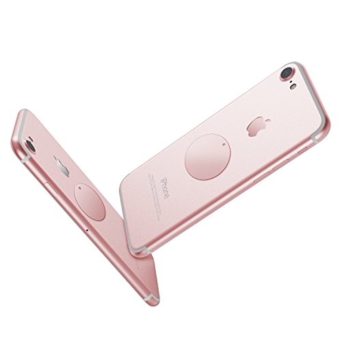 Mount Metal Plate with Adhesive for Magnetic Cradle-Less Mount - X4 Pack 2 Rectangle and 2 Round (Compatible with Magnetic mounts) (Rose Gold) - color: Rose Gold