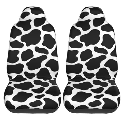 Car Seat Covers for Front Seat Only Black Cow Pattern Car Seat Covers Bucket Seat Covers for Sedan, SUV, Truck, Universal fit Automotive Seat Cover for Sedan, SUV, Truck, Breathable - color: Black Cow