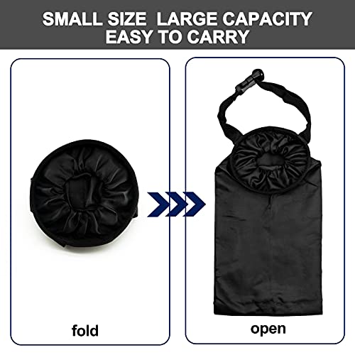 2 Pcs Car Trash Bag Car Trash Can Hanging Back Seat Car, Car Garbage Bag with Storage Pockets, Washable Eco-Friendly Car Garbage Can for Outdoor Traveling & Home Use (Black)