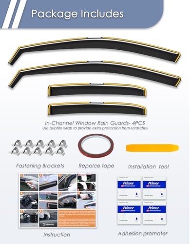 in-Channel Window Rain Guard for Fit for Dodge Durango 2011-2023 2024 2025 2026 Rain Guards Side Window Visors Low Profile Vent Visor Window Deflectors Vent Shades Car Accessories - size: 2011-2026 Dodge Durango