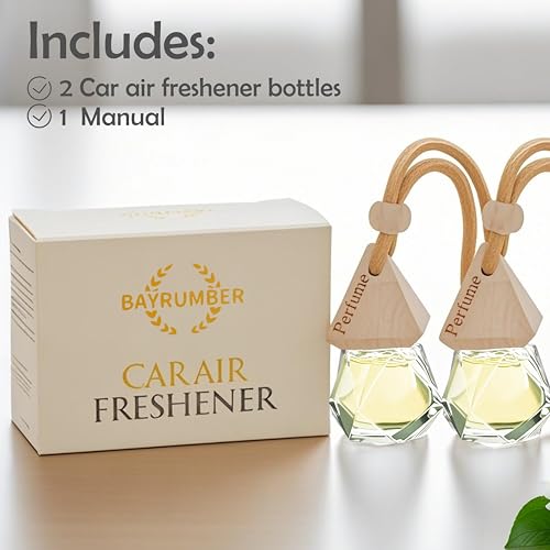 Car Air Freshener Hanging Diffuser – Long-Lasting Essential Oil Scent (Up to 60 Days) – Non-Toxic & Eco-Friendly – 2-Pack Auto Fresheners Made in USA (Diamond Bottles (2 × 0.27 Fl Oz), Vanilla Cream) - color: Diamond Bottles