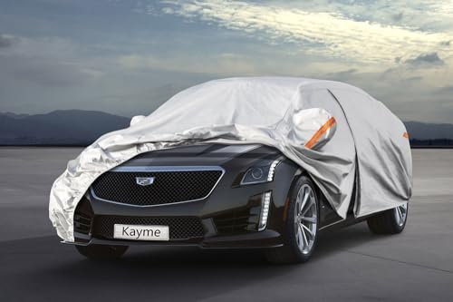 Kayme 6 Layers Car Cover Custom Fit for Cadillac CTS (2003-2014) Waterproof All Weather for Automobiles, Outdoor Full Cover Rain Sun UV Protection.Silver - size: 13. Custom Fit Cadillac CTS