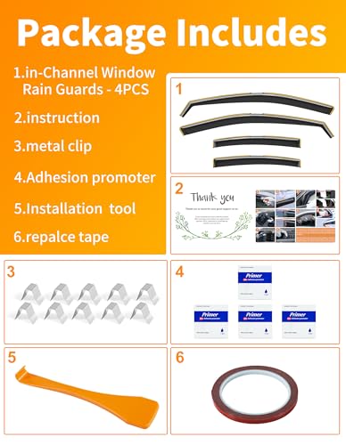in-Channel Window Rain Guard for Fit for Toyota Camry 2025-2026 Rain Guards Side Window Visors Low Profile Vent Visor Window Deflectors Vent Shades Car Accessories - size: 2025-2026 Toyota Camry