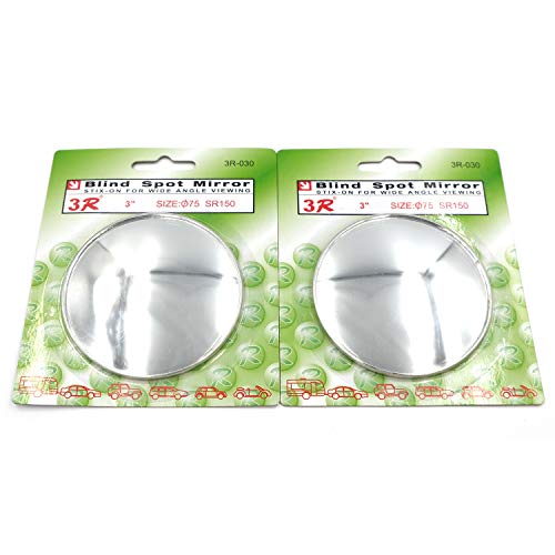 2 PCS Wide Angle Convex car truck Auto Blind Spot Round Stick-On Side View Rearview Mirror (3 inch)