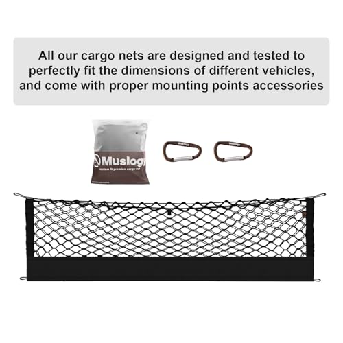 Muslogy Trunk Cargo Net Compatible with Toyota RAV4 2013-2018 Accessories, SUV Sedan Cargo Organizer Storage Net with Heavy Duty Carabiners - style: 2013-2018 Rav4