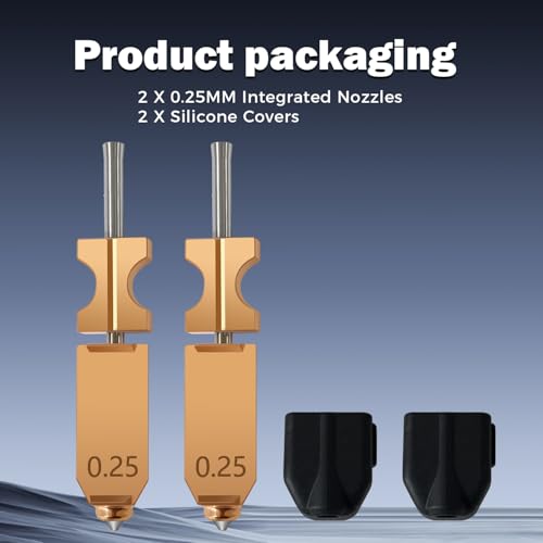 2PK 0.25MM AD5X Nozzle for Falshforge AD5X Hotend High Flow 32mm³/s Nozzle High Speed Fast Print Head Replacement Assembled Extruder All Metal Quick Detachable Integrated Nozzle - style: 0.25MM Hotend(2PK)