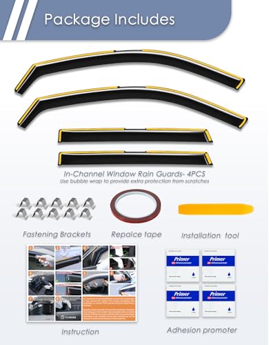 in-Channel Window Rain Guard for Fit for Hyundai Palisade 2020 2021 2022 2023 2024 2025 Rain Guards Side Window Visors Low Profile Vent Visor Window Deflectors Vent Shades Car Accessories - size: 2020-2025 Hyundai Palisade