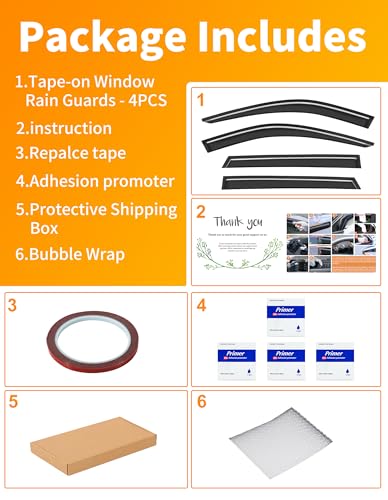 Extra-Thick Window Rain Guard for Hyundai Palisade 2020-2025 SE SEL XRT Rain Guards Tape-on Side Window Visors Low Profile Vent Visor Window Deflectors Vent Shades Car Accessories - size: Fit for 2020-2025 Hyundai Palisade