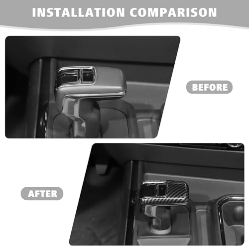 Jimen for Silverado Shift Knob Cover, Auto Gear Shifter Knob Trim Compatible with Chevrolet Silverado 2022-2024 (Carbon Fiber) - color: Carbon Fiber
