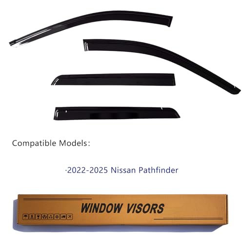 Window Visors Rain Guards Compatible with Nissan Pathfinder 2022-2026, Out-Channel Side Window Wind Deflectors Vent Shades Accessories, Dark Smoke 4 Pcs, 2023 2024 2025 - size: 2022-2026 Nissan Pathfinder