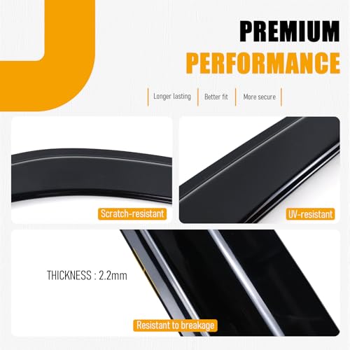 in-Channel Window Rain Guards Deflectors Fit for 2022-2025 Toyota Tundra CrewMax Cab Truck Window Wind Vent Visors Deflector Accessories 4Pcs