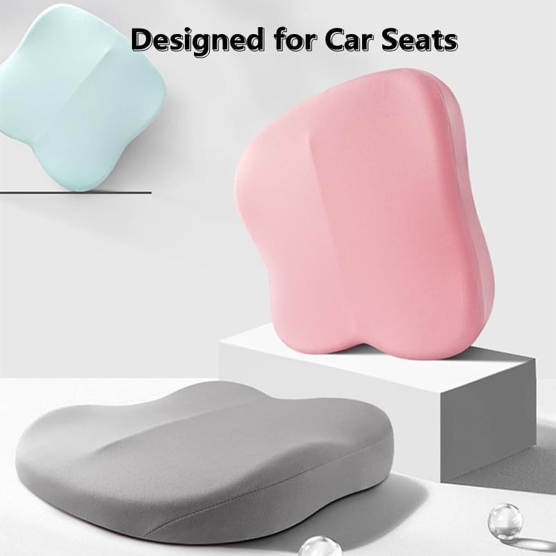 Adult Car Booster Seat Cushion, Car Seat Driver Height Boost Mat Memory Foam Car Seat Cushions Pad Improve Driving View Non-Slip 3D Office Chair Cushion Pressure Relief (Grey) - color: Grey