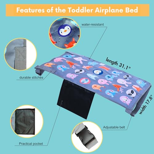 Little Traveler Toddler Airplane Bed & Seat Extender – Cozy & Easy Setup Airplane Bed for Kids, Ages 1-4