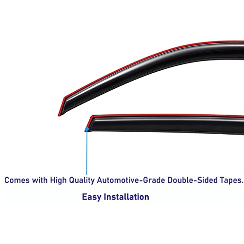 Lightronic In-Channel Auto Vent Window Visor, Fit 2000-2006 Chevrolet Tahoe & GMC Yukon, 2001-2006 Yukon Denali, 2002-2006 Cadillac Escalade, UV-Protect Rain Guard, Origin Wind Deflector, Smoke, 4-Pcs - size: In-Channel