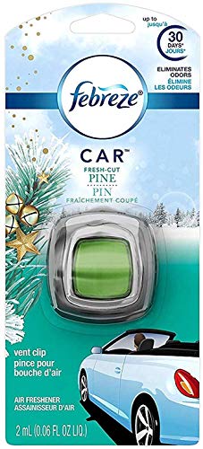 Febreze Car Vent Clip Air Freshener - Limited Edition Holiday Collection - Fresh-Cut Pine - 1 Count Vent Clip Per Package - Pack of 3 Packages Green - size: 0.06 Fl Oz (Pack of 3)