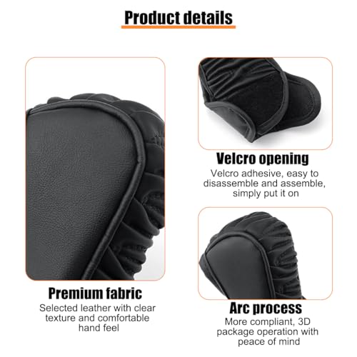Zpana Car Gear Shift Knob Cover, Leather Automatic Vehicle Shifter Knob Protector, Anti-Slip Auto Interior Gear Stick Lever Handle Protection Cover, Universal for SUV, Sedan, Truck (Black) - color: Black