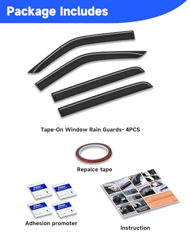 Out-Channel Window Rain Guards Fit for 2015-2026 Ford F150 & 2017-2026 Raptor/F-250/F-350/F-450/F-550 SuperCrew, Full Size Vent Visors Window Deflector Vent Shades Truck-4PCS with Thicker - size: Fit for 2015-2025 F150/2017-2025 F250-f550