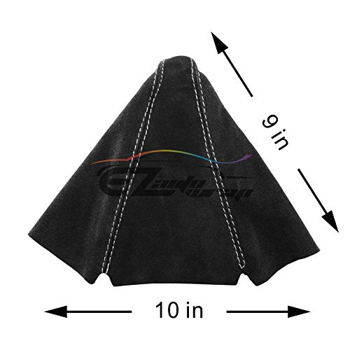EZAUTO WRAP Universal Real Velvet Shift Knob Shifter Boot Cover Black with Blue Stitches Genuine Leather MT at Sport - color: Velvet With Blue Stitches