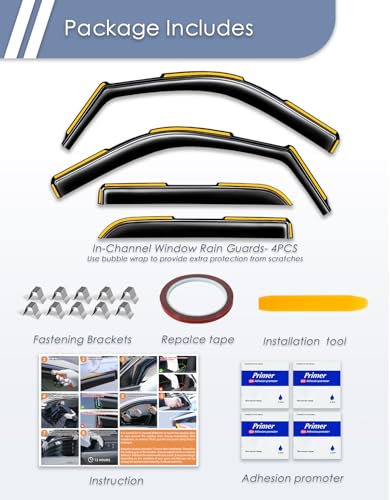in-Channel Window Rain Guard for Dodge RAM 2500 3500 2019-2026 Crew Cab Mega Cab Rain Guards Side Truck Window Visors Low Profile Vent Visor Window Deflectors Vent Shades Car Accessories - size: 2019-2026 Dodge RAM 2500 3500 Crew Cab