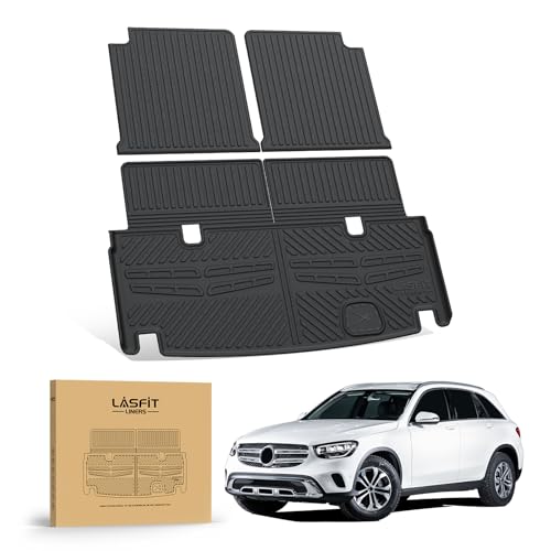 LASFIT Cargo Mat & Backrest Mats Fits for Mercedes Benz GLS 2017-2019 350d / 450/550 / 63 AMG, GL 2013-2016 350/450 / 550/63 AMG, All Weather TPE Trunk Mat for GL&GLS Cargo Liner with Seatback - size: 2013-2019 | For Mercedes Benz GLS | Cargo Mat